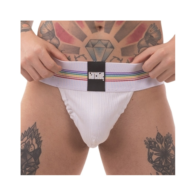 Barcode Berlin Jockstrap Proud Boy Blanc